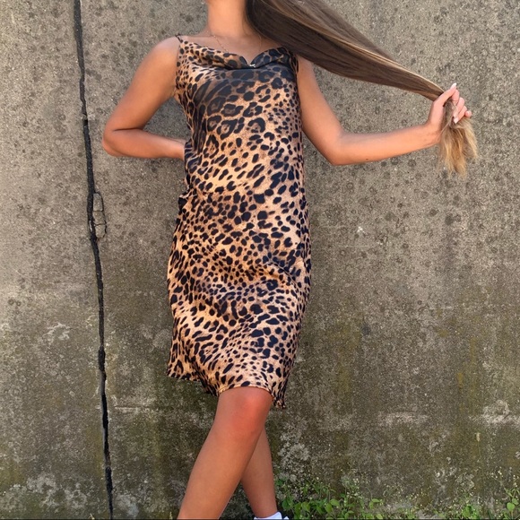 Vintage Cheetah Silk Dress - Picture 1 of 3